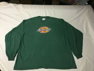 Vtg 90s Deftones Dickies Logo Concert Tour Promo Shirt Xl Rare Green Long Sleeve