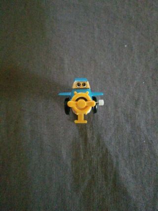 Vintage 1978 Tomy Wind - Up Flip Flop Airplane Blue/white/yellow Toy