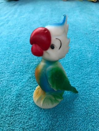 Vintage Squeaky Toy Parrot Bird Mini 5” Rubber Squeak Toy