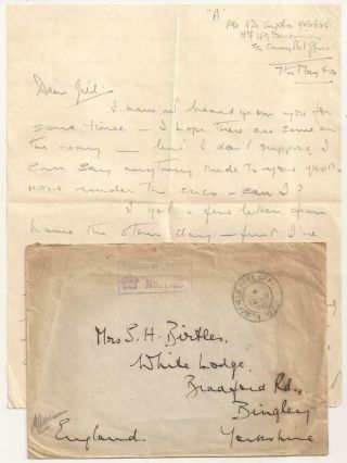 Wwii Bef Letter.  Norway Campaign,  May 1940,  British 49th (west Riding) Division.