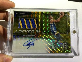 2017 Spectra Stephen Curry Gold Patch Auto /10 Rare Mvp