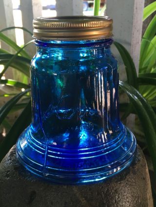 Antique/vintage Kerr Special Run U.  S.  Bicentennial Fruit Jar.  Blue & Bell Shaped