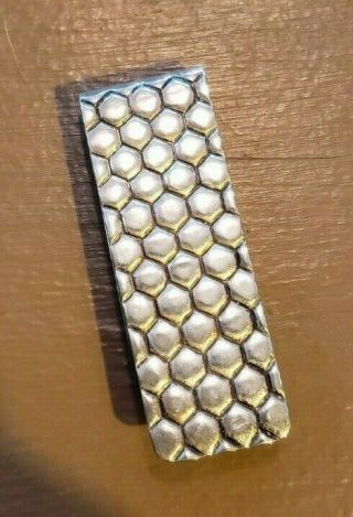 Rare VTG Tiffany & Co Sterling Silver.  925 Honeycomb Pattern Money Clip w Pouch 2