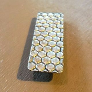 Rare VTG Tiffany & Co Sterling Silver.  925 Honeycomb Pattern Money Clip w Pouch 3