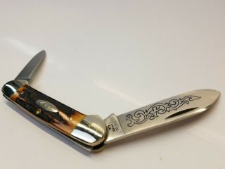 Vintage Case Xx 52131 Ssp 3 Dot Blue Scroll 2 Blade Canoe Stag Handles 1977