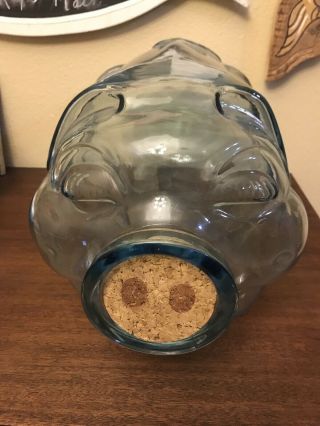 Vintage “this Little Pig Went To Market” Clear Glass Piggy Bank
