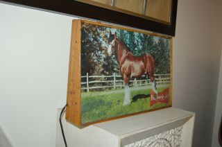 ANTIQUE VINTAGE BUDWEISER CLYDESDALE BEER LIGHTED BAR SIGN Raymond Price 4