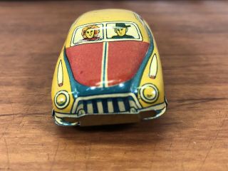 Old Antique Vintage 1950’s Tin Litho Pressed Steel Friction Toy Car HAJI Japan 3