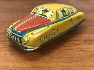 Old Antique Vintage 1950’s Tin Litho Pressed Steel Friction Toy Car HAJI Japan 4