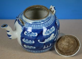 FINE ANTIQUE CHINESE BLUE AND WHITE PORCELAIN TEAPOT RARE M3910 5