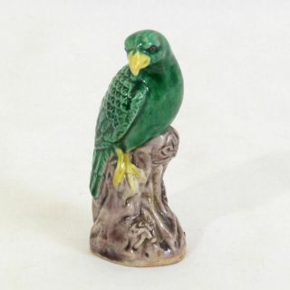 Vintage Mid Century Porcelain Glazed Parrot Figure Chinese Import 4 "