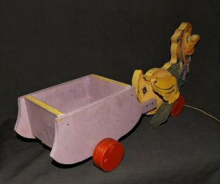 VINTAGE 1937 FISHER PRICE Ducky Flip - Flap 717 Wings & Feet WOOD DUCK PULL TOY 5