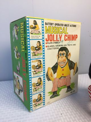 Vintage Daishin Musical Jolly Chimp Monkey With Box & Tag 3