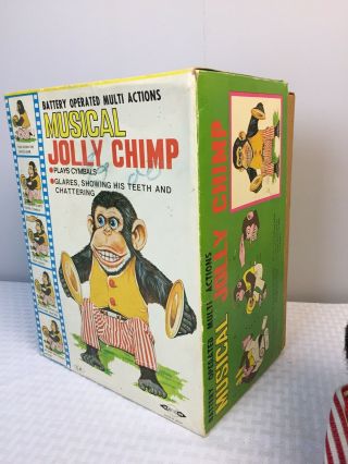 Vintage Daishin Musical Jolly Chimp Monkey With Box & Tag 4