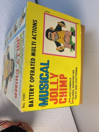 Vintage Daishin Musical Jolly Chimp Monkey With Box & Tag 5