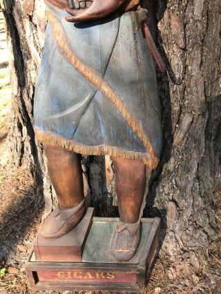 VINTAGE CIGAR TOBACCO STORE INDIAN WOODEN HAND CARVED BY LOWELL E STURRUP 7