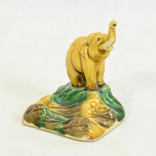 Vintage Mid Century Ceramic Glazed Elephant Figure 3 "