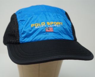 Rare Vintage Polo Sport Ralph Lauren Spell Out Usa Flag Mesh Hat Cap 90s Nwt
