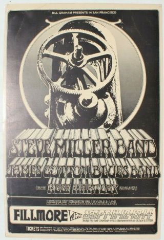 Vtg Fillmore Bill Graham Concert Poster 1st 1969 Steve Miller Band 191 25 Of 60