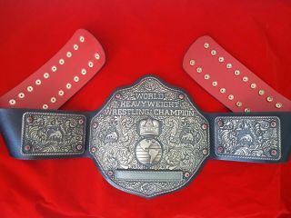 Fandu Antique Gold Textured Adult Championship Title Belt Black Red Strap