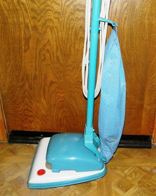 Vintage Hoover Model 68 Convertible Vacuum Cleaner Turquoise Blue