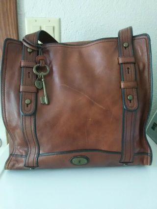 Fossil Vintage Reissue Chestnut Brown Leather Extra Large Tote