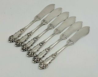 Rogers 1847 Charter Oak Silverplate Individual Butter Spreaders Set Of (6)