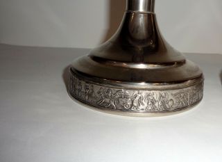 Vintage Silver Candle Sticks J Crown F Hallmark From About The 1900 - 40 ' s 3