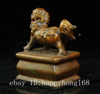 CHINESE old PORCELAIN lion statue seal c01 3