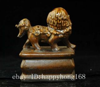 CHINESE old PORCELAIN lion statue seal c01 4