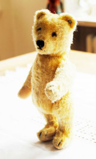 Sweet Little Goldblond Steiff Mohair Teddy Bear Ff Button 8 "