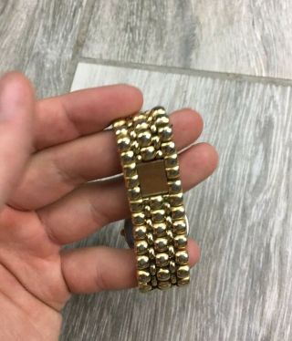 Vintage Bulova Real Diamond Black Dial Gold Watch Analog Mens Womens 92N84 Rare 7