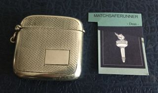 Silver Chester 1927 Art Deco Match Holder Vesta Case Match Safe Striker