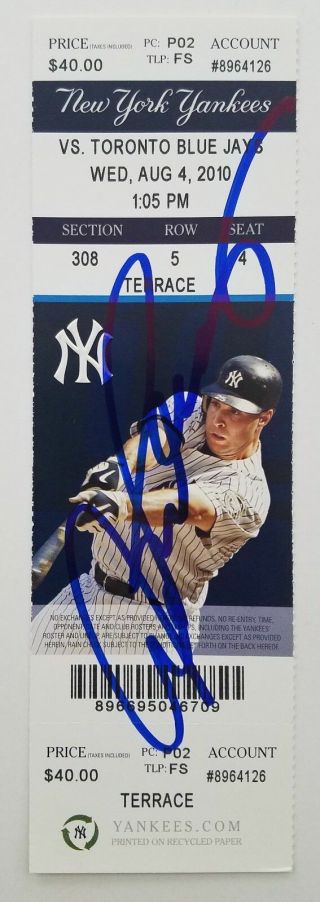 Alex Rodriguez Signed 600 Home Run Ticket Ny Yankees Homerun Autograph Rare