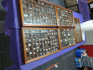 Over 380 Thimbles In Wooden Display Cases Vintage States Souvenir,  Metal & Wood