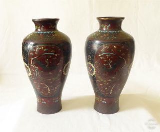 Large And Fine Antique 19th Century Chinese CloisonnÉ Enamel Vases C1860