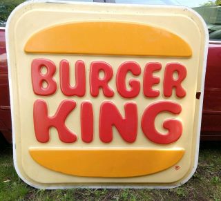 Vintage Burger King Large Advertising Wall Sign - Plastic -