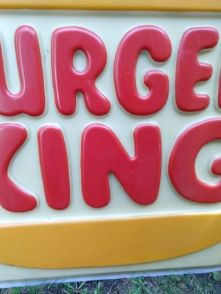 Vintage Burger King LARGE Advertising Wall Sign - Plastic - 6