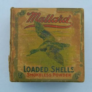 Vintage Clinton Cartridge Co.  " Mallard " 12 Gauge Shotgun Shell Box