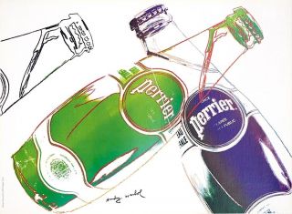 Vintage Pop Art Poster Perrier Later Printing Andy Warhol A