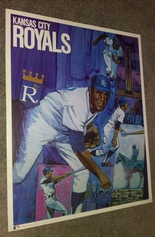 Vintage 1971 Promotions Inc Kansas City Royals Poster Large Authentic Rare