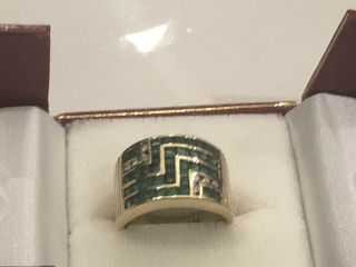 Vintage 18k Yellow Gold Emerald & Diamond Ring - Appraised $2,  400 - Rare