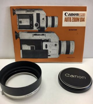 Vintage 8mm Canon Auto Zoom 814 with Case and Instructions LOOK 3