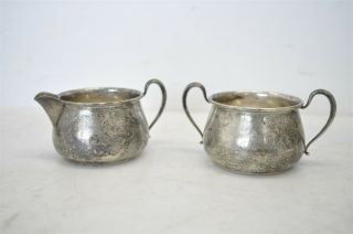 Vintage Marked Sterling Silver.  925 Creamer & Sugar Bowl Coffee Tea Forks 157g