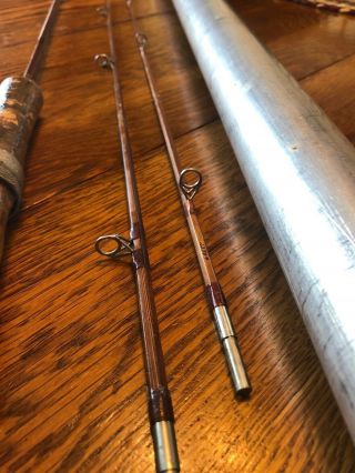 Vintage Bamboo Medium Spinning Fishing Rod - Orvis Impregnated 7 ' (2/2) 7