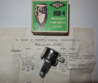 Triumph Norton Bsa Miller 3 Way Switch Vintage Nos 60 - 0104