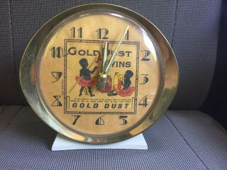 Vintage Rare 1940 Gold Dust Twins Clock Advertising Americana Alarm Clock