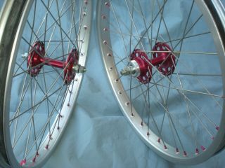 Old School Vintage BMX Ukai speedline wheels early 80 ' s Sunshine hubs 20 X 1.  75 2