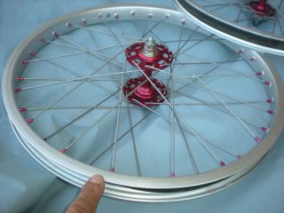 Old School Vintage BMX Ukai speedline wheels early 80 ' s Sunshine hubs 20 X 1.  75 5