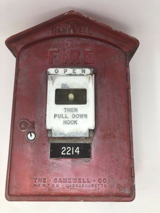 Vintage Gamewell Fire Department Alarm Call Box House Pull Station Box Only
